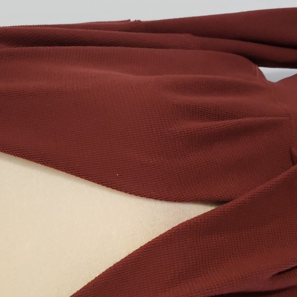 NWT Free People All Nighter Long Sleeve Waffle Crop Top - XL - Red Jasper - Picture 3 of 16